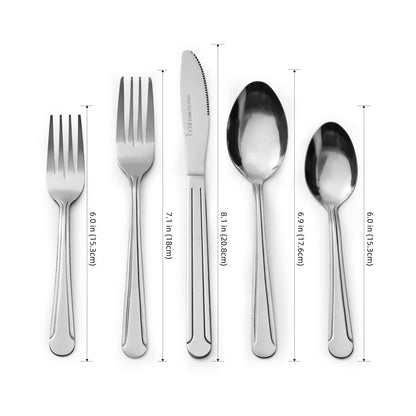 Bon Camisole 20-Piece Stainless Steel Flatware Silverware Cutlery Set, Include Knife/Fork/Spoon, Dishwasher Safe, Service for 4