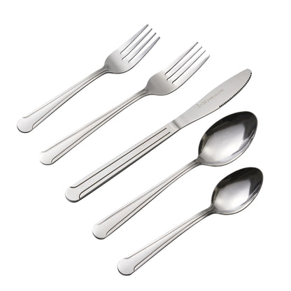 Wholesale Bulk Lot of 10 Bon Camisole 20-Piece Stainless Steel Flatware Silverware Cutlery Sets