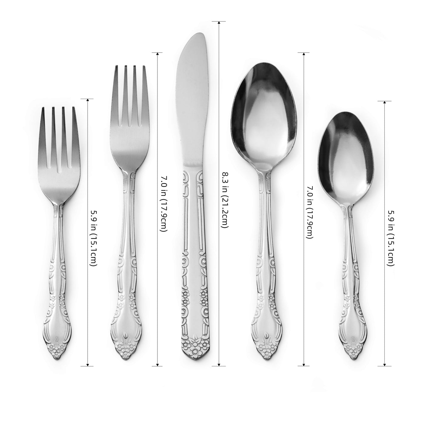 Bon Flora 20-Piece Stainless Steel Flatware Silverware Cutlery Set, Include Knife/Fork/Spoon, Dishwasher Safe, Service for 4