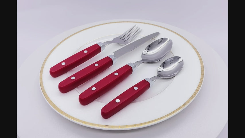 16-piece cutlery outlets set, red